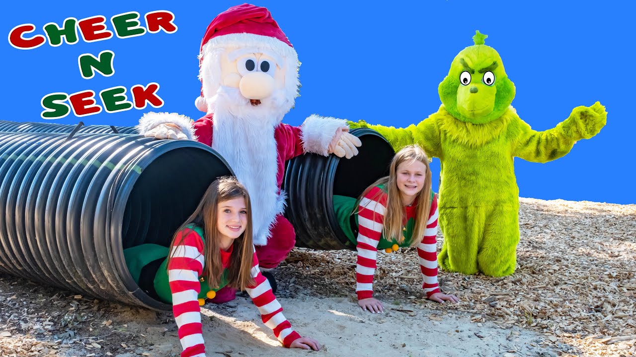 Assistant and Crystal play Cheer and Seek with Santa and Grinch