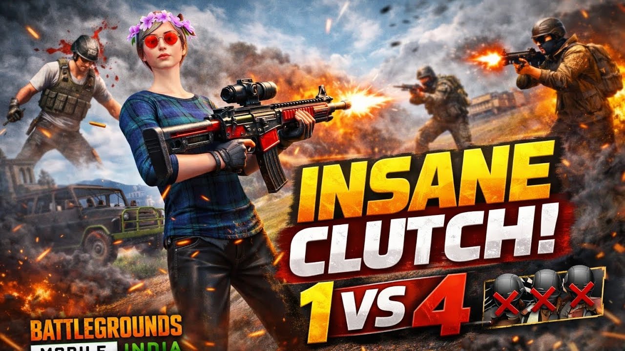 🔥 Aaj Toh OP Clutch Ho Gaya | BGMI 1v4