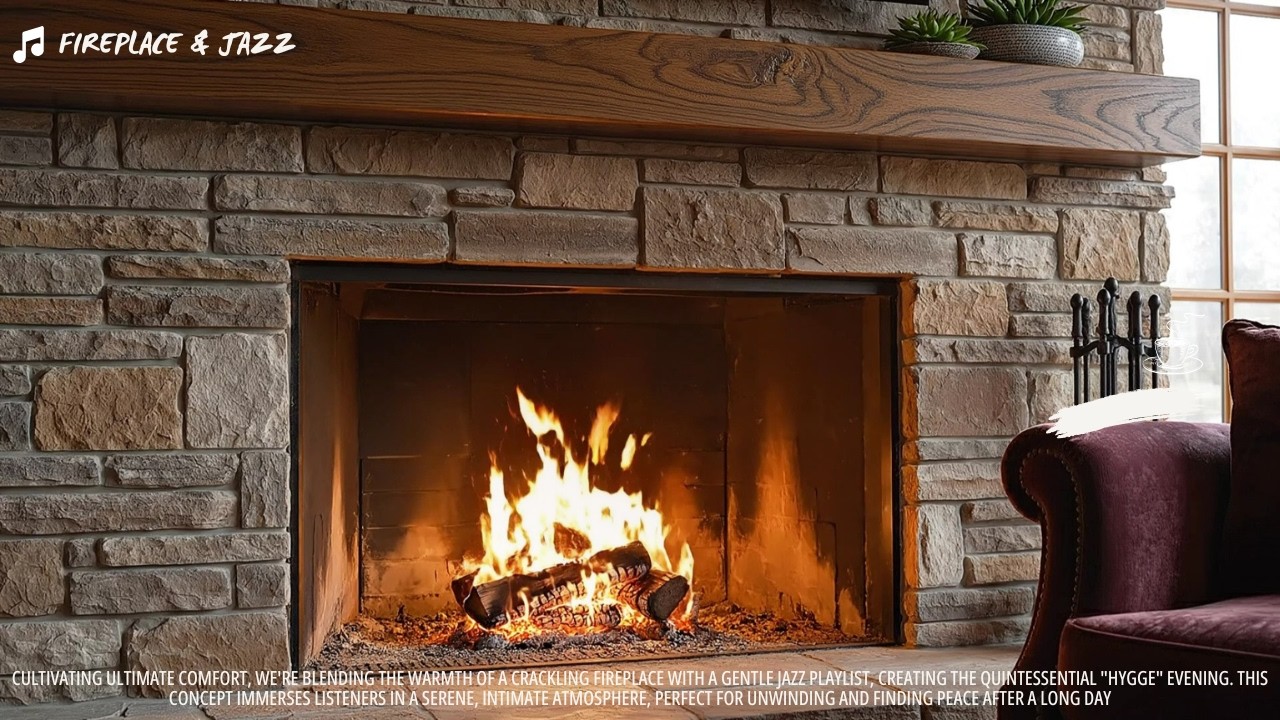 Fireside Jazz & Hygge Warmth | Cozy Evening Playlist | Gentle Crackles | Soft Instrumental