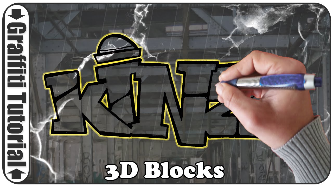 Graffiti Tutorial - 3D Block richtig setzen, 8 verschiedene Varianten (Teil 1)