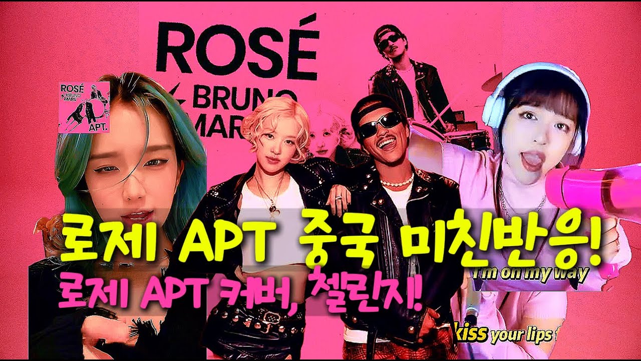 로제 APT  중국 미친반응  커버 ,첼린지 영상! 아파트~ 아파트~