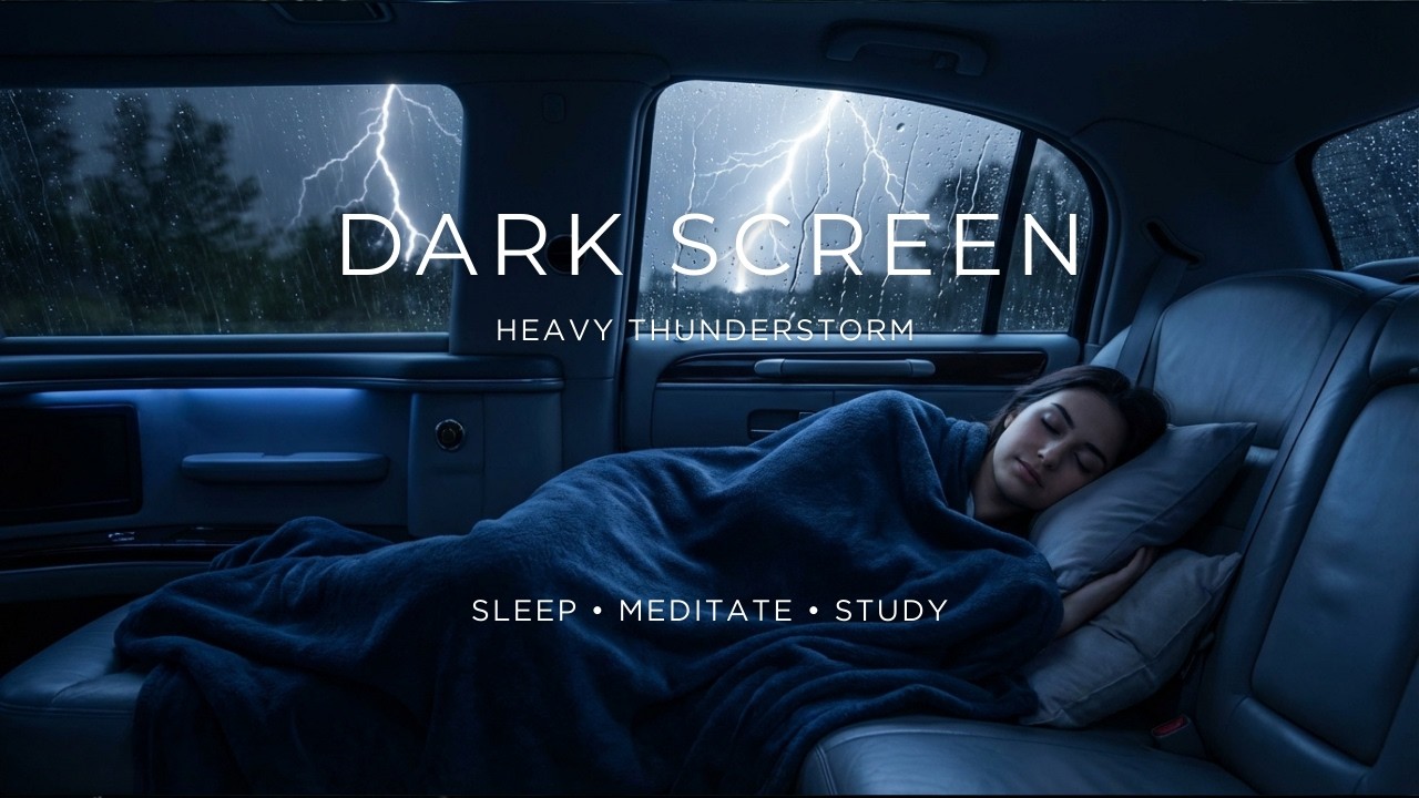 Heavy Thunderstorm | Sleeping in a Car | Deep Sleep Ambience | No Ads