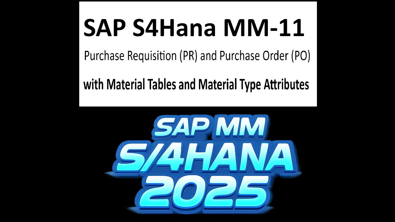 SAP S4Hana MM-11 Purchase Requisition (PR) and Purchase Order (PO)