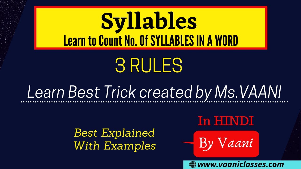 How to Count Syllables in a Word |  Counting Syllables - Best Trick |  E4 English