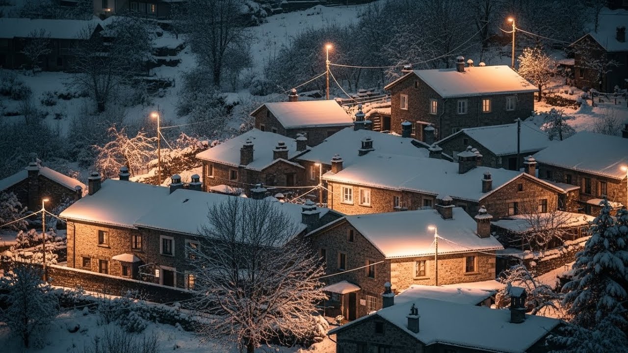 Winter Night - Calm music for relaxation & deep sleep, with light snowfall