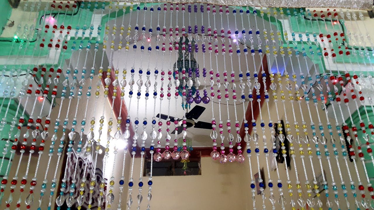DIY Door Curtain || Crystal Beaded Curtain For Christmas Decorations
