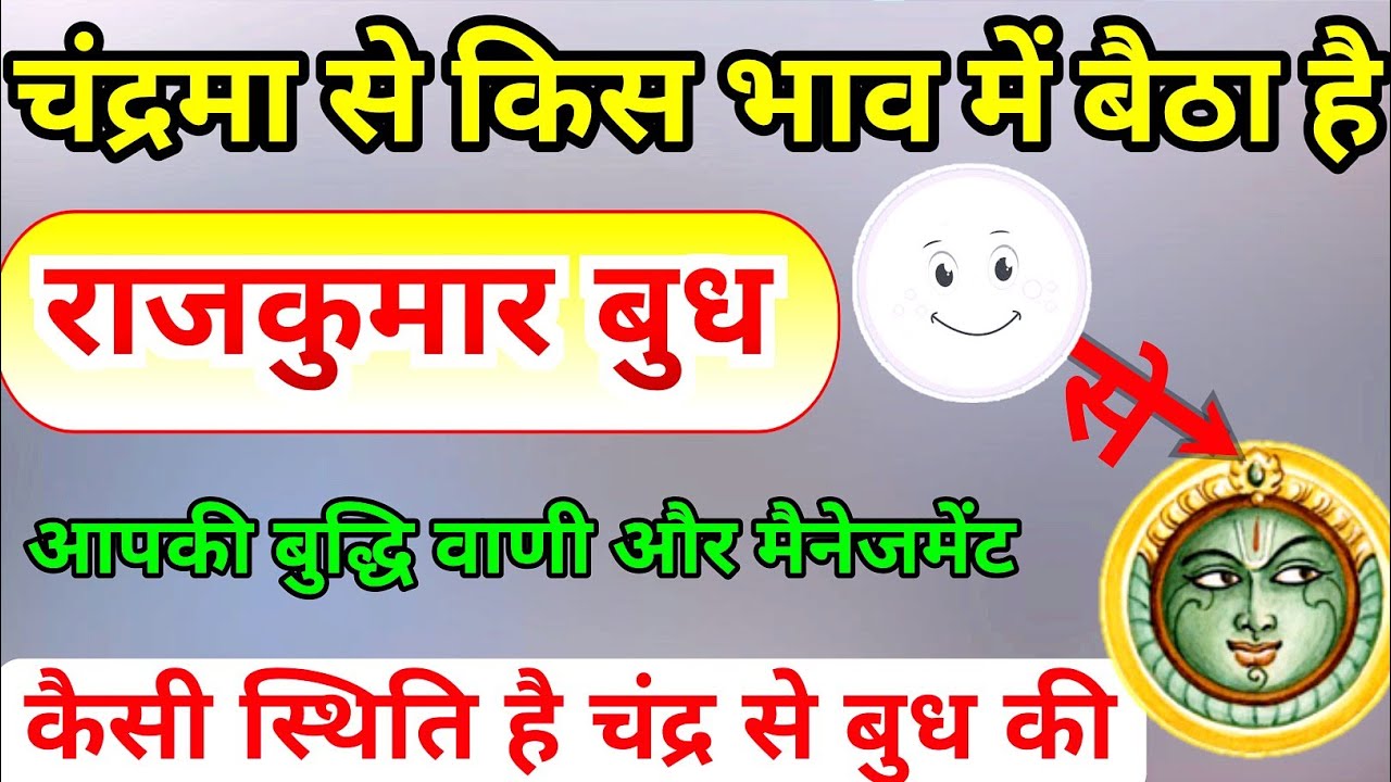 आपकी कुंडली मे चंद्रमा से बुध किस भाव मे बैठे है। जाने अपनी बुद्धि और वाणी के छुपे रहस्य के बारे मे।