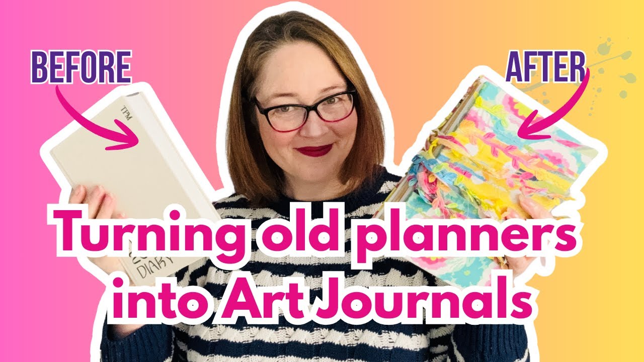 How to Make Your Own Art Journal by Recycling Old Planners.