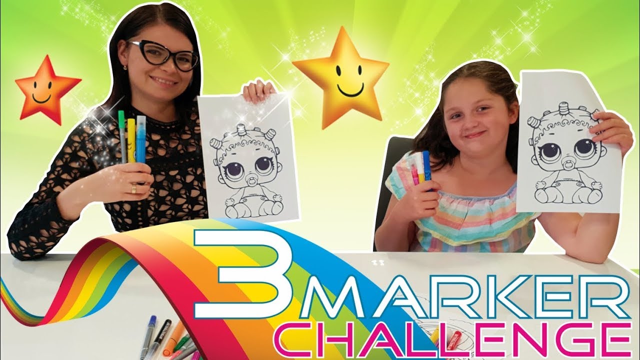 3 MARKER CHALLENGE 😍 LOL SURPRISE 💖