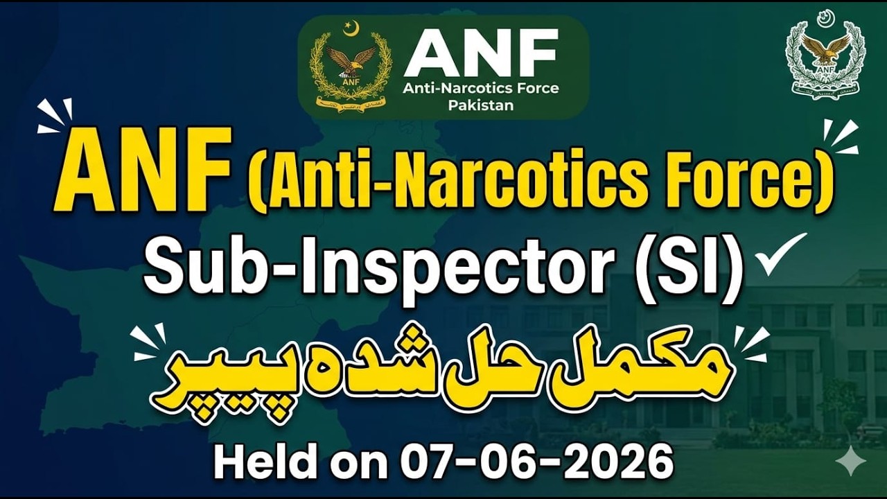 ANF Sub-Inspector (SI) Complete Solved Paper Held On 07-06-2026