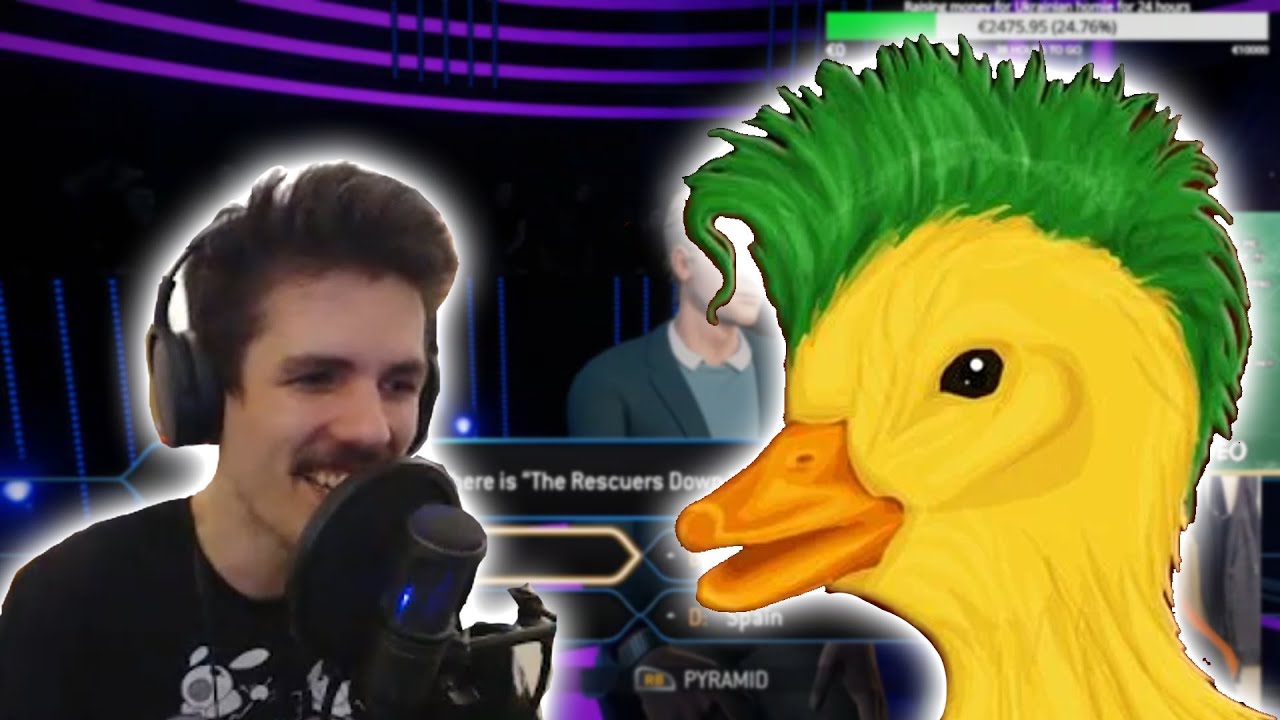 Punk Duck watching his old videos (charity stream)