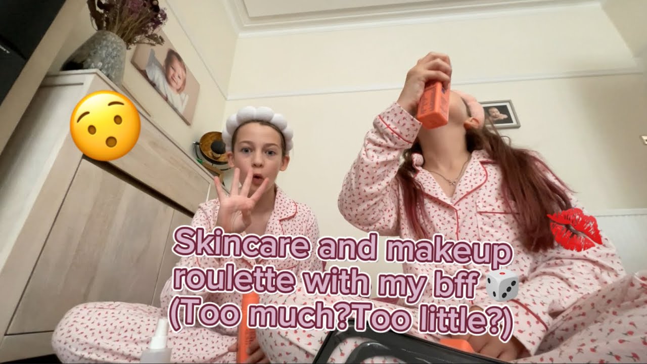 Skincare and makeup roulette with my bff🎲(Too much?Too little?)