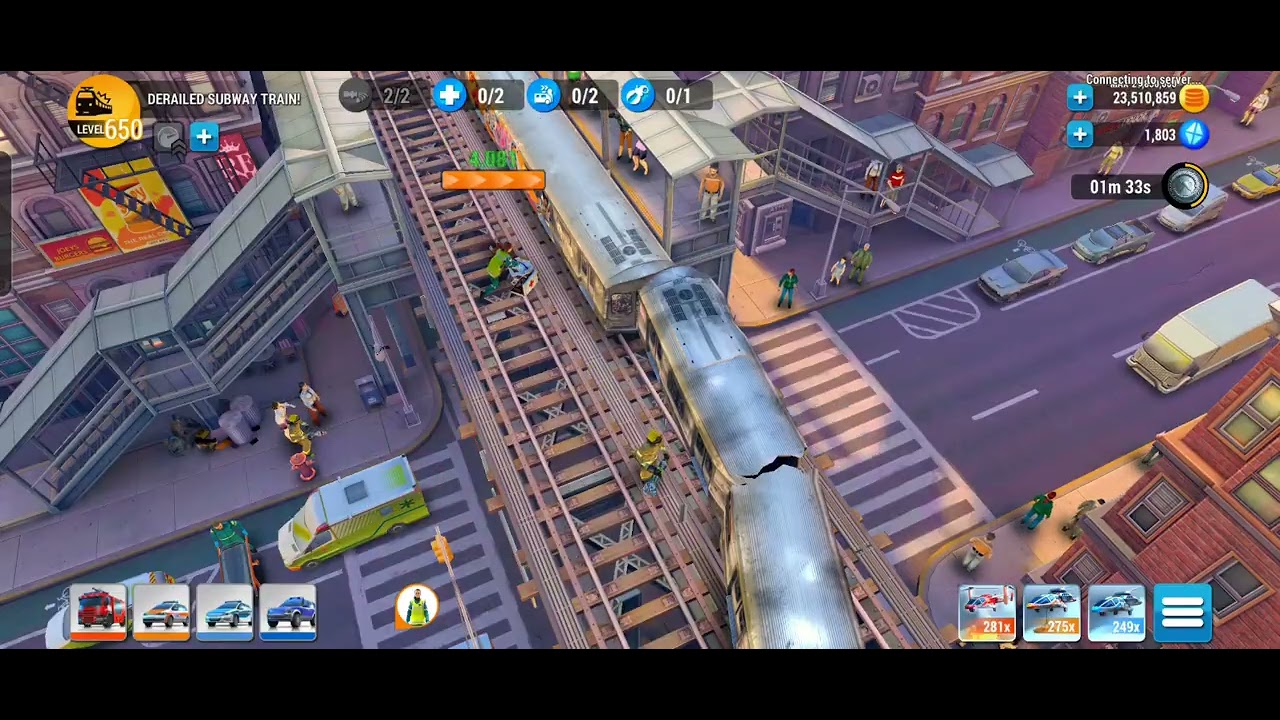 Derailed Subway Train 