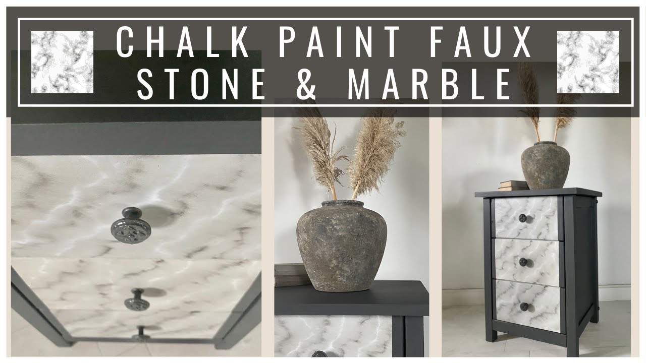 Easy Painting Stone Effect and Marble Effect | Thrift Store Makeover