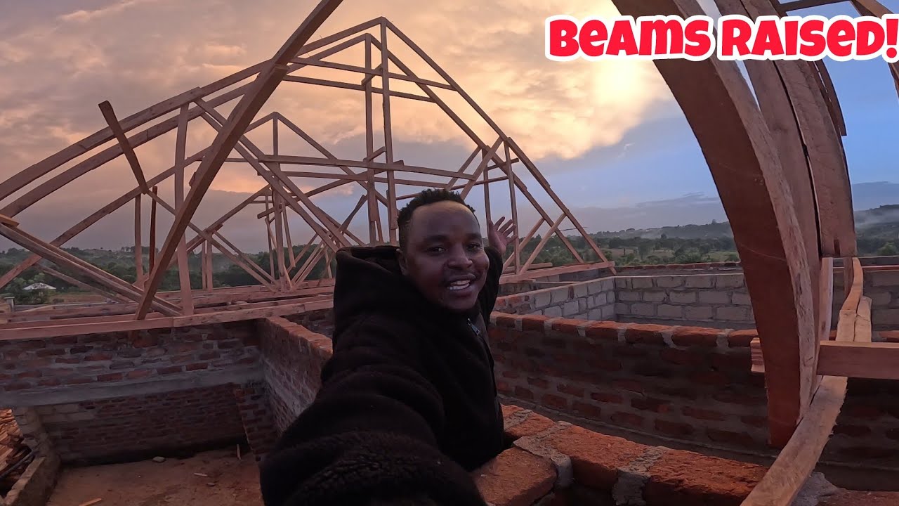 I Finally Quit the Rat Race!! 😭 Day 2 Roofing Our Dream House 🏠 ❤️| Beams Raised!!