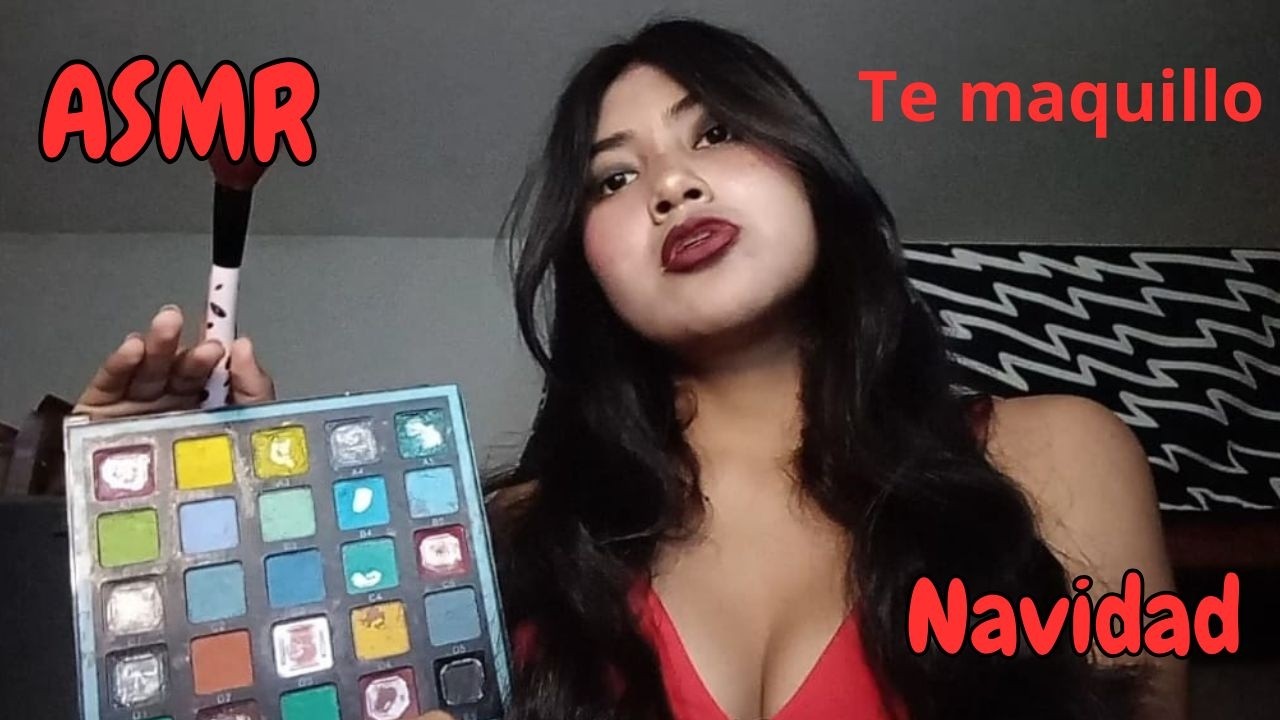 Asmr Te maquillo para navidad 🎅🏻🎄 Roleplay (Mouth sounds)