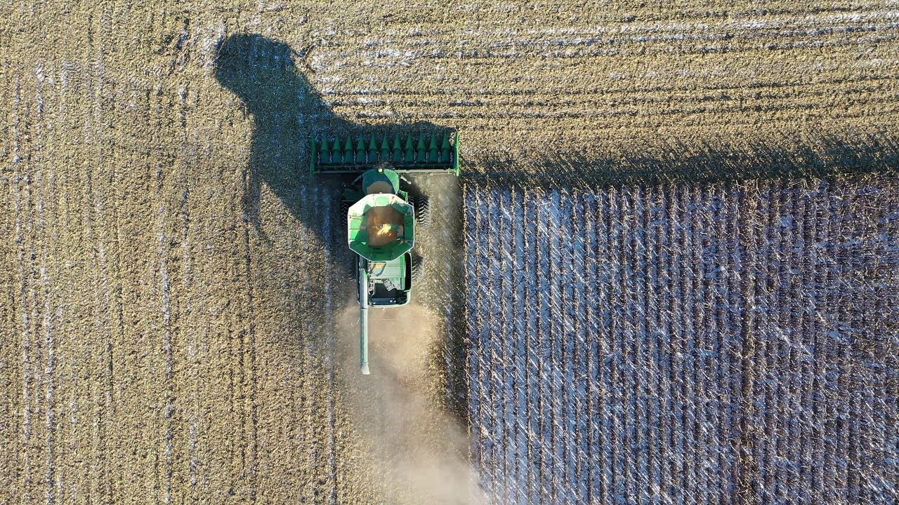 Aerial View - Farming equipment at work