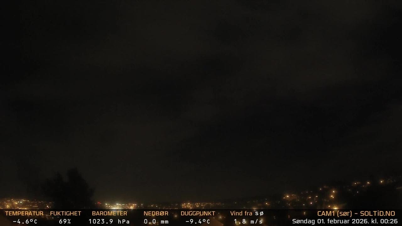 Timelapse Cam 1 - Natt til 1. februar 2026