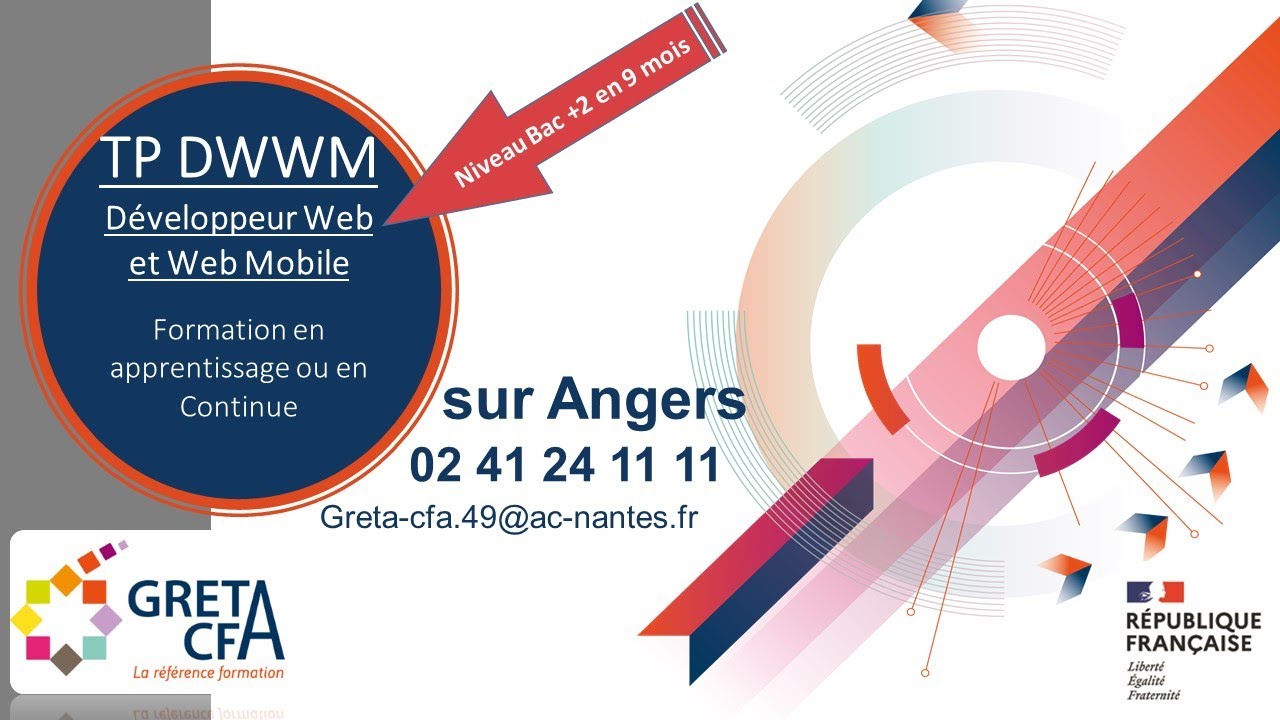 Formation Développeur Web et Web Mobile au GRETA-CFA 49 site d'Angers
