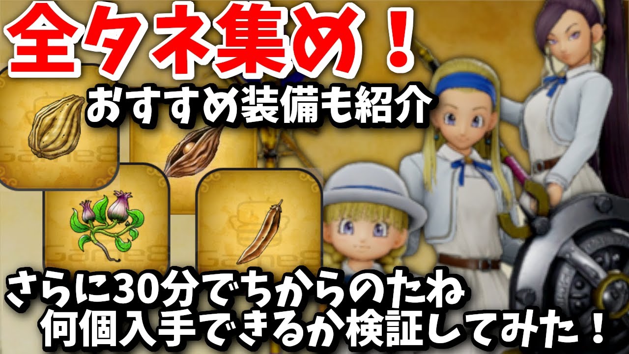 【ドラクエ11S 実況る】全タネ集め！おすすめ装備！さらに30分でちからのたねは何個集まるかチャレンジ！