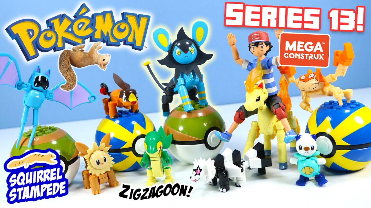 Pokemon MEGA CONSTRUX Series 13 Zigzagoon Tepig Lillipup Luxio and Ponyta!