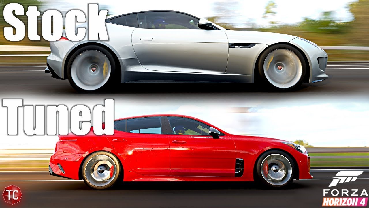 Forza Horizon 4: Stock vs Tuned! Jaguar F-Type vs Kia Stinger!