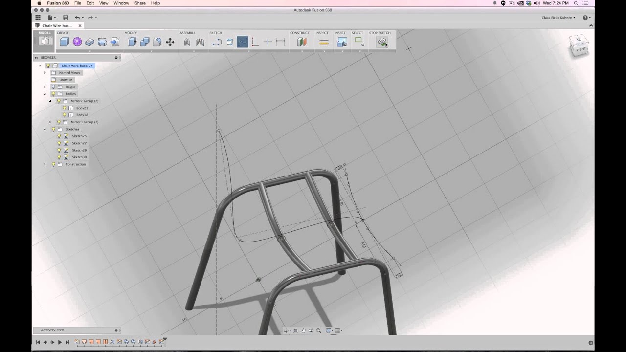 Fusion 5 : Chair Workflow Adding Seat Shell