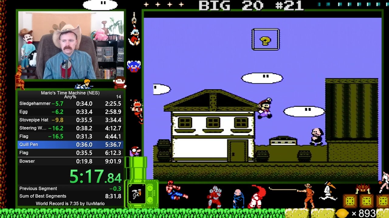 Скоростное прохождение Mario's Time Machine (NES) за 8:39 от Arcus