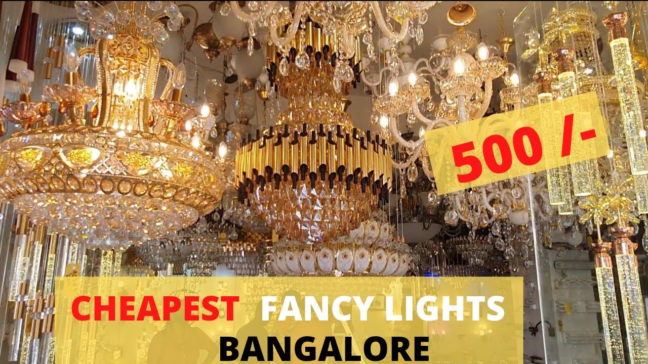 Cheapest fancy light market in Bangalore | fancy hanging crystal lights | Cheap and best - vlog 4