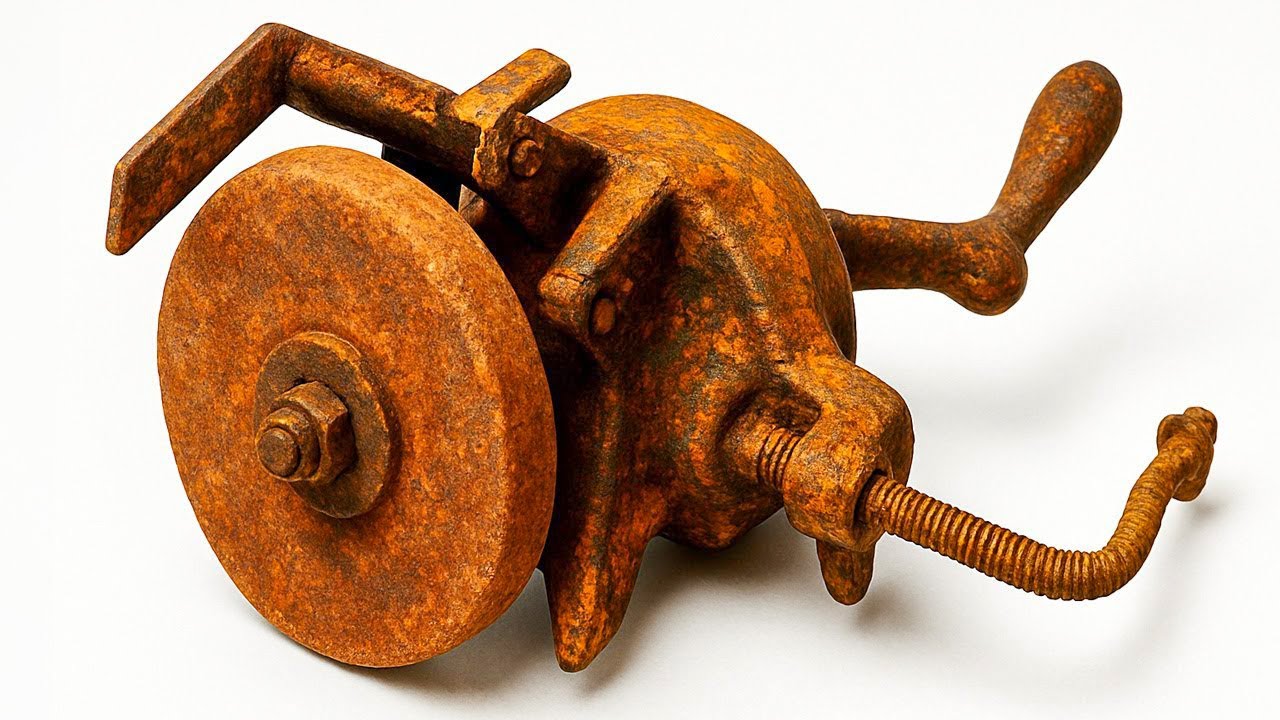 RESTORATION! Old Vintage Rusted Hand Crank Grinder.