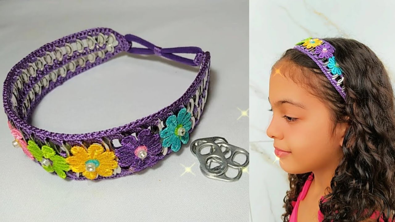 TIARA EM CROCHÊ/ RECICLANDO LACRES DE LATRINHAS!♻️