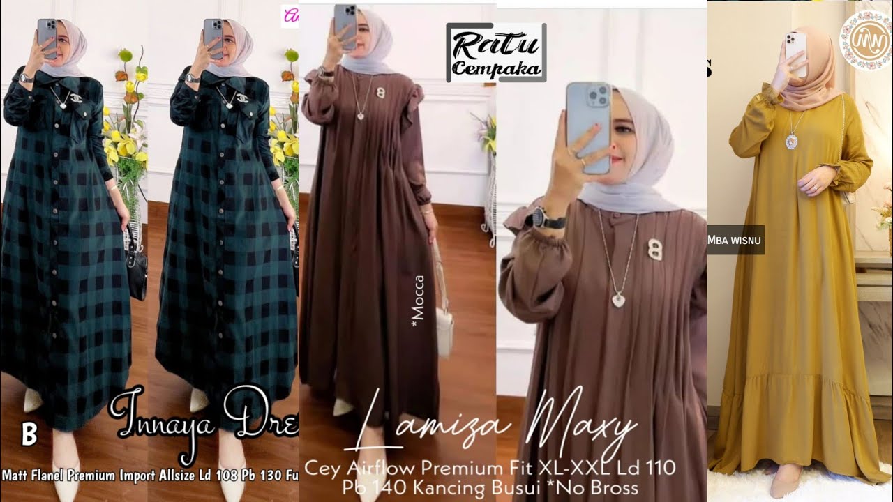 50 Model baju gamis dan midi dress terbaru 2022