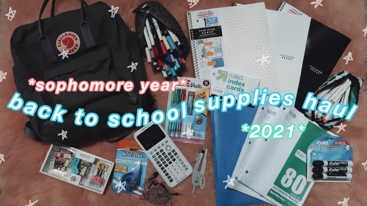 back to school supplies haul 2021 // sophomore year