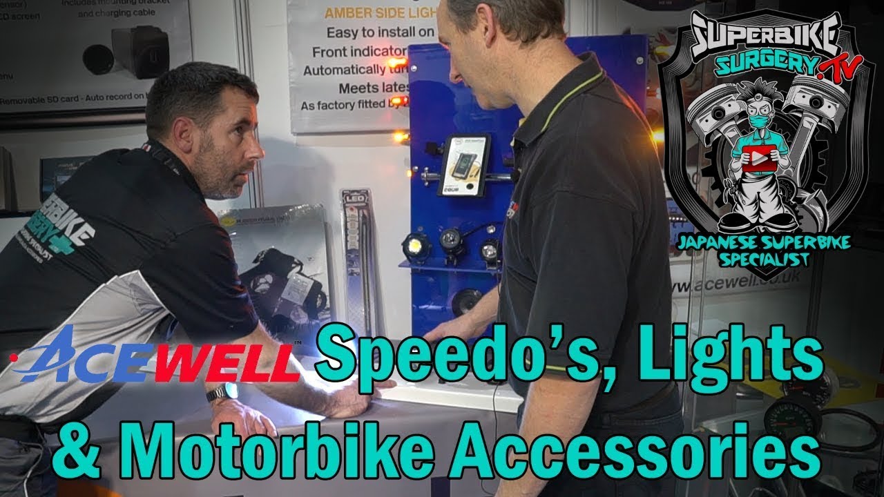 Motorbike custom digital & analogue dashboards, lights and accessories