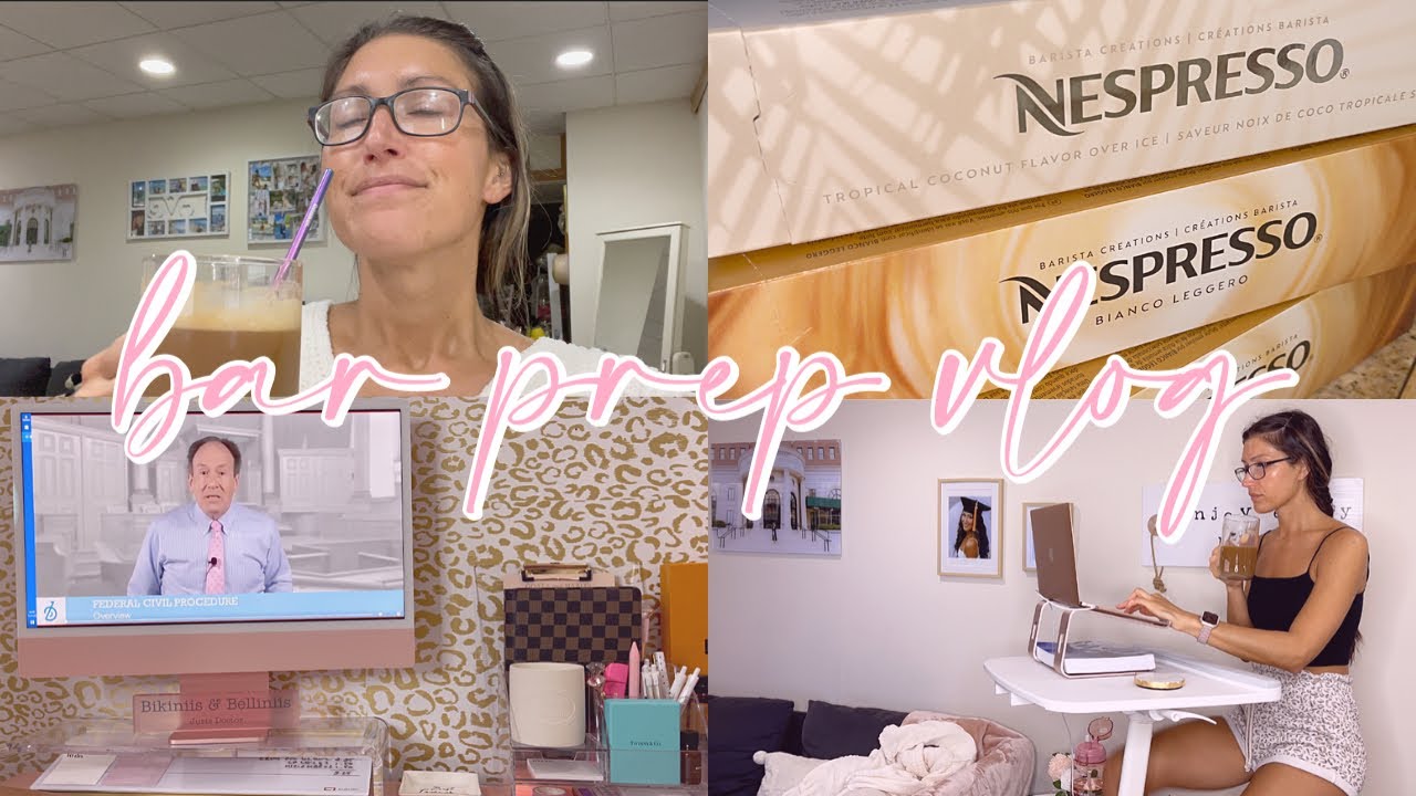 BAR PREP VLOG 2: LOTS OF STUDYING + TRYING THE *NEW* NESPRESSO TROPICAL COCONUT OVER ICE