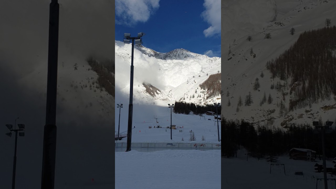 amazing avalanche in Saas Fee
