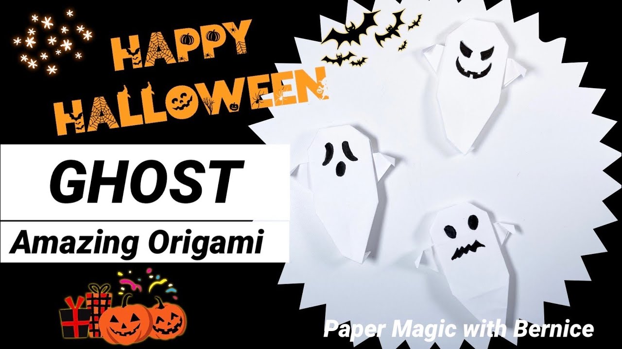 Easy Origami Ghost 👻  | Halloween Origami | Origami Halloween Ghost