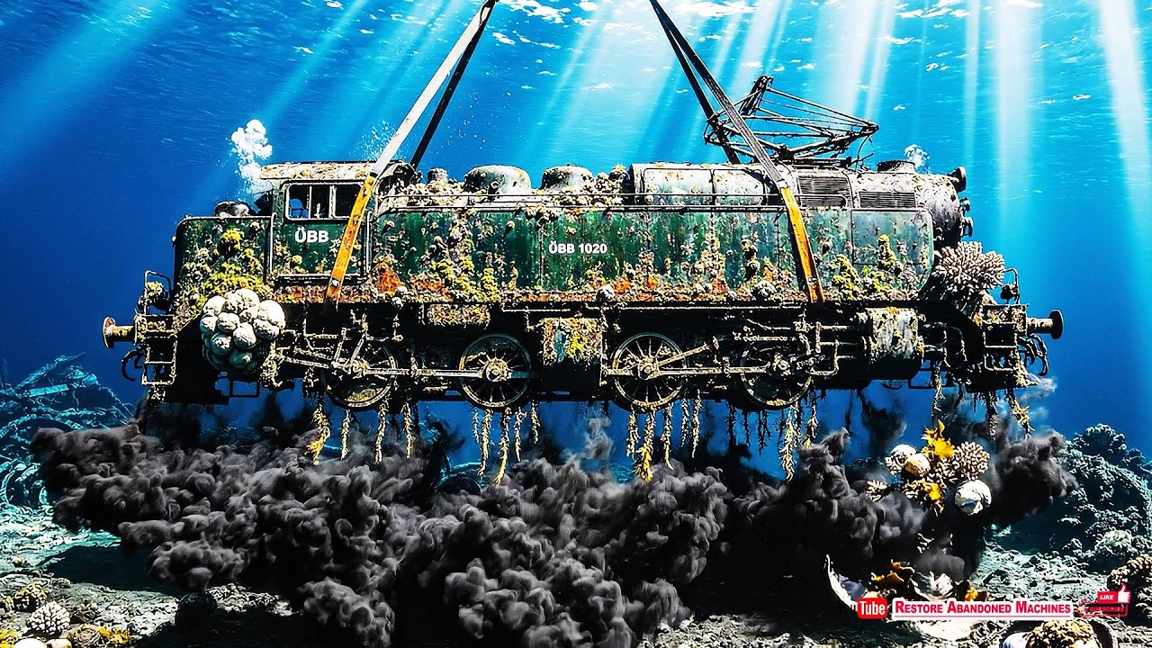 Abandoned Train Found Underwater | Satisfying ASMR Full Restoration