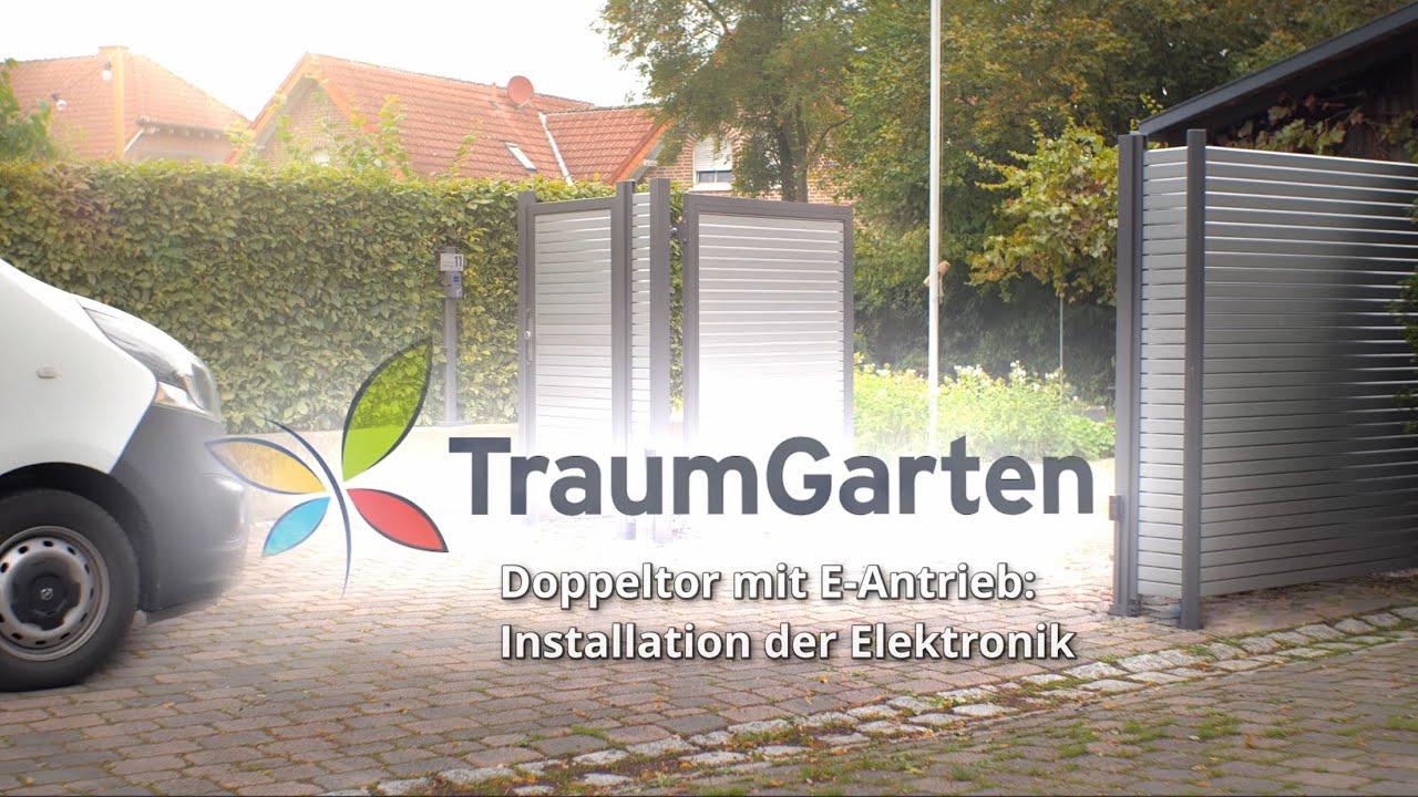 Automatisches Doppeltor: Elektro-Installation durch Fachkraft | TraumGarten