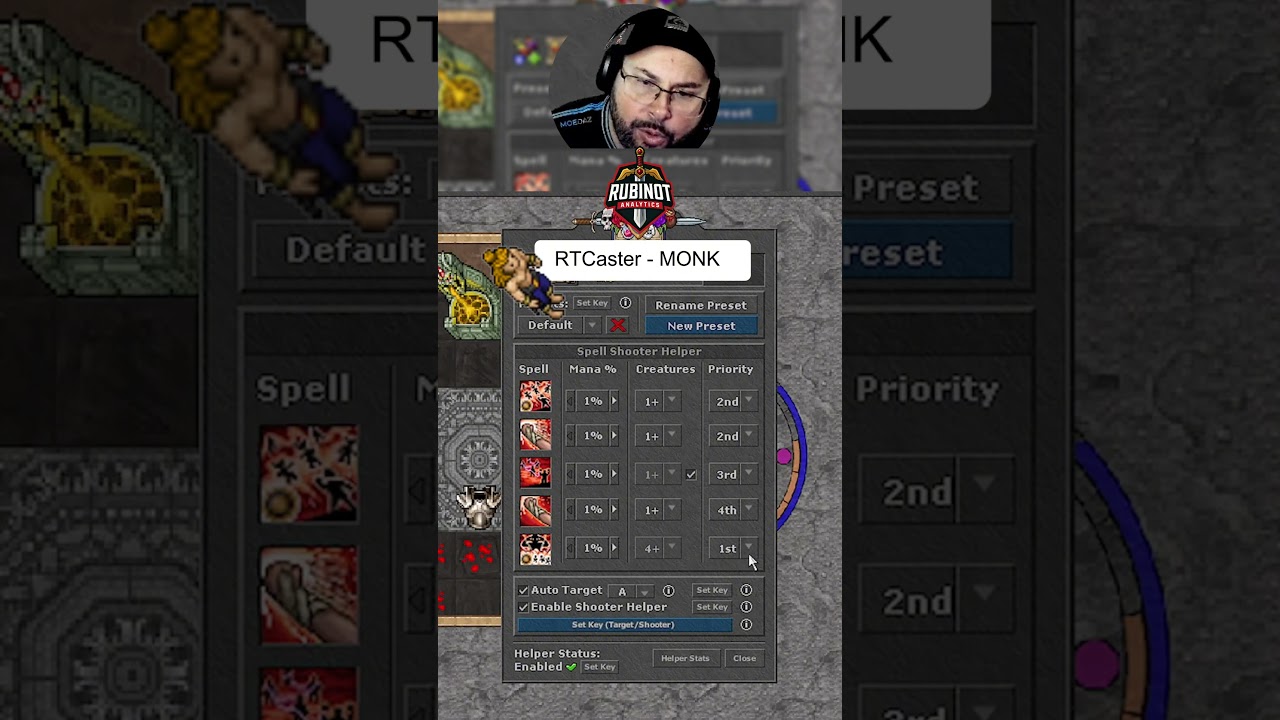RTCaster para o MONK #rubinot  #tibia #gaming @riickgames