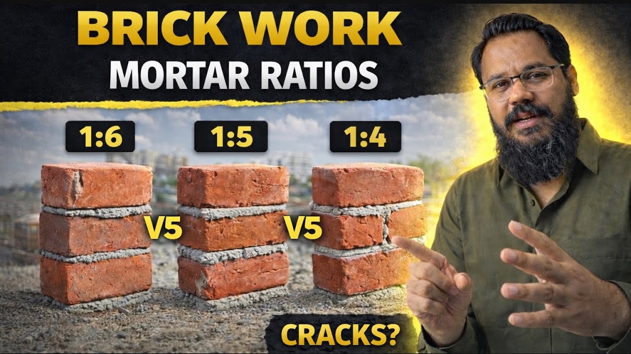 Brick Work Mortar Ratios Explained | 1:6 vs 1:5 vs 1:4 | Strength, Curing & Cracks Analysis