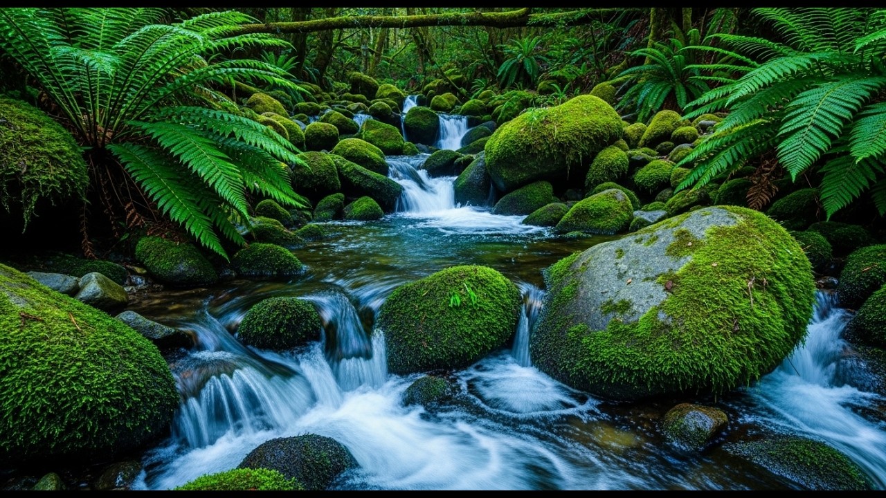 ✨ Waterfall Sounds for Sleeping, Soft River Ambience for Relaxation & Stress Relief