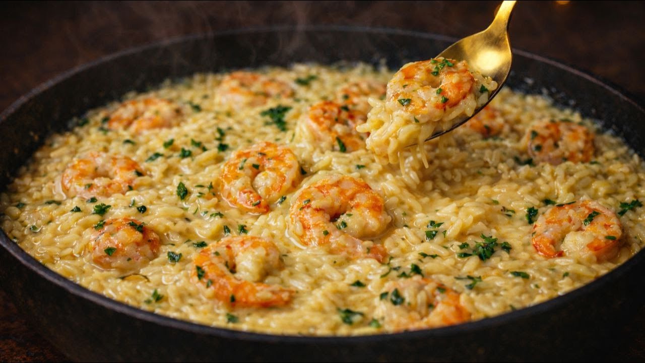 I’ve Never Eaten Shrimp So Creamy! Easy & Delicious Orzo Pasta with Shrimp