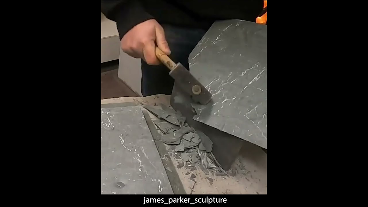 Making a 'Pear' Sculpture in Stone with a Bronze Stalk