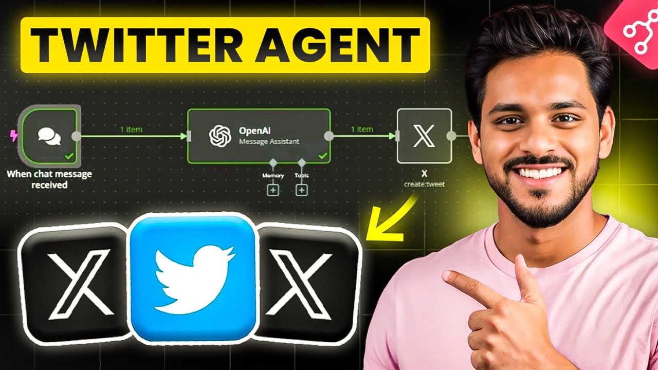 Creating a Twitter Agent thats tracks the Trends ! Ai Agent Building with n8n in Hindi