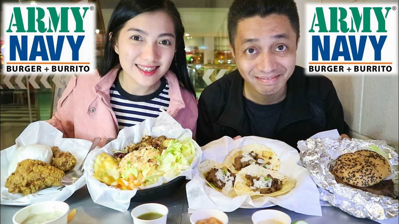 Army Navy Mukbang (Chicken, Burrito, Burger, Tacos)