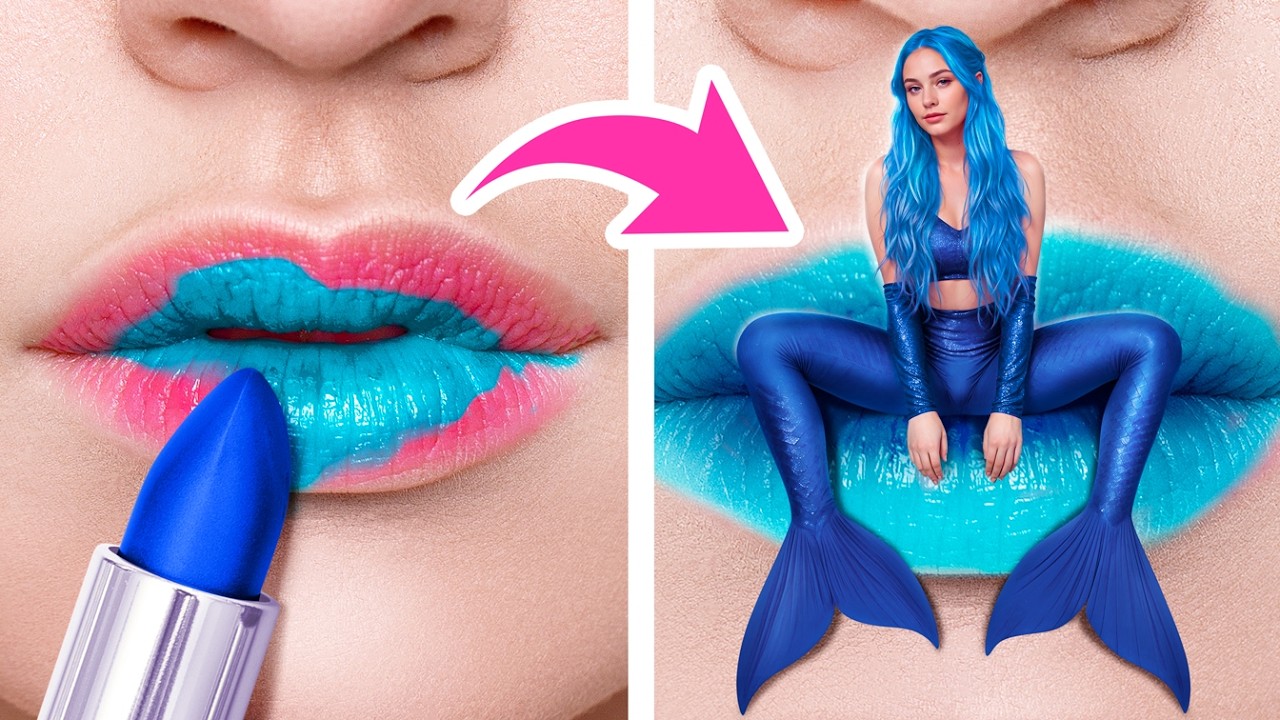 From Nerds To Beautiful Mermaids Makeover! / Color Challenge! Dress To Impress!