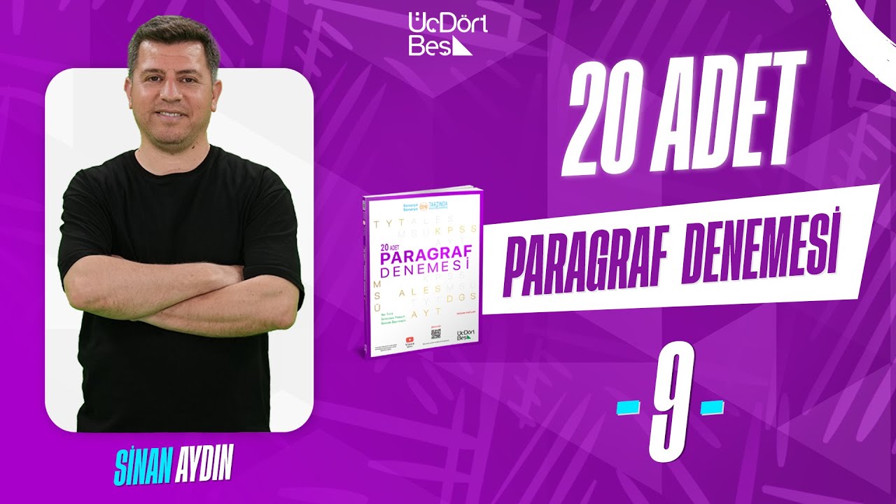 345 YAYINCILIK 20 ADET PARAGRAF DENEMESİ | 9 SİNAN AYDIN