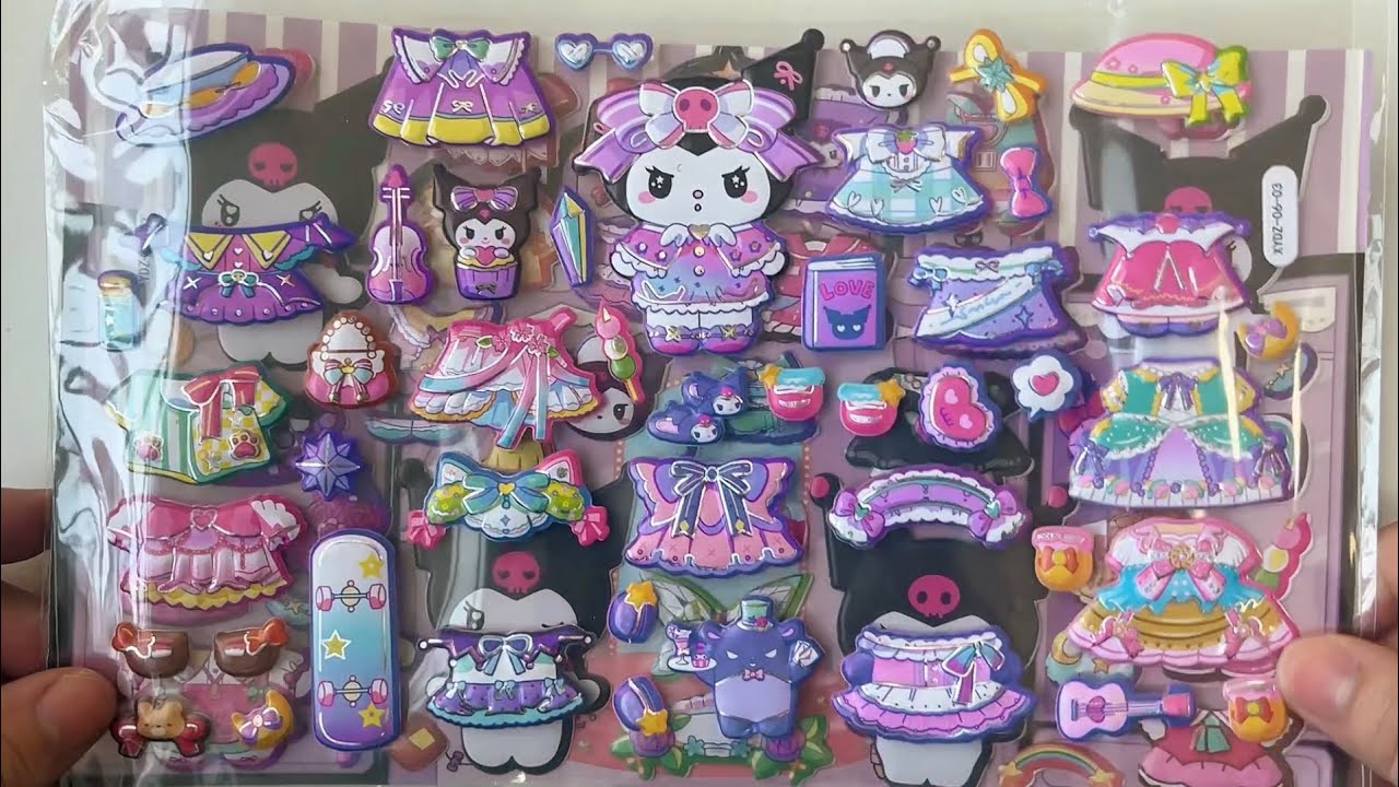 ASMR DIY Kuromi Dress-up Sticker 💜Unbox Sanrio Stickers
