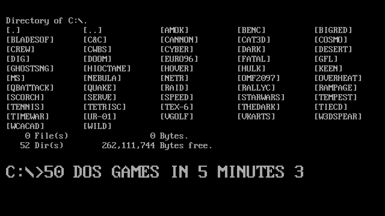 50 DOS games in 5 minutes 3